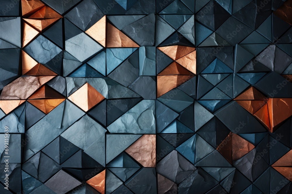 Poster A wall covered with a multitude of various shapes and sizes, creating an interesting visual display.