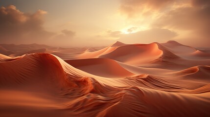 serene waves of desert sand in golden light
