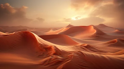 Fotobehang serene waves of desert sand in golden light © ArtisticALLY