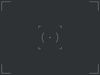 Camera frame viewfinder screen of photo, video recorder digital display with camera frames. Vector target illustration on black background