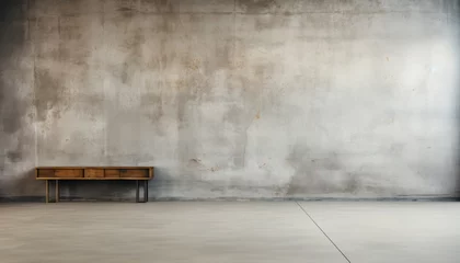 Deurstickers Minimalistic empty room interior with textured concrete wall   high quality 3d render © Ilja