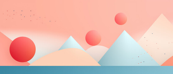 Minimalist geometric mountains in soft pastel shades, creating a calm abstract landscape.