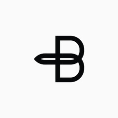 Letter BT or TB initials vector monogram logo and iconic symbol