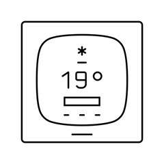 smart thermostat line icon vector. smart thermostat sign. isolated contour symbol black illustration