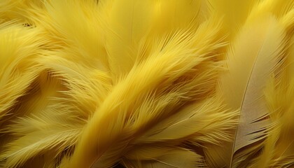 Vibrant yellow feathers texture background detailed digital art of majestic bird plumage