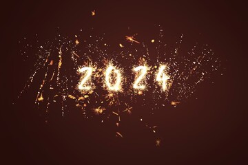 Happy 2024 New Year congratulations card