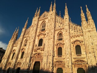 Fototapeta premium Milano Milan, Italy Duomo golden Light golden hour