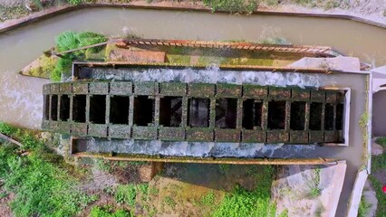 Ancient arabic mill, water noria at Abaran village in Murcia region, Spain Europe. Ruta de las Norias, Noria de la Hoya de Don Garcia