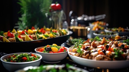 Catering buffet food indoor in restaurant. Buffet service for any festive event, party or wedding...