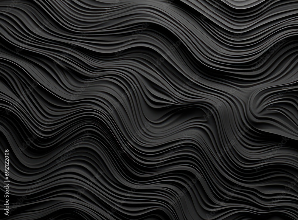 Poster a black background with wavy lines in the shape of a wave and a black background with wavy lines in 
