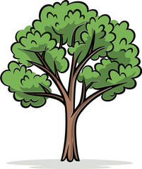 Fototapeta premium Artistic Wilderness Hand-Drawn Tree Vector Series