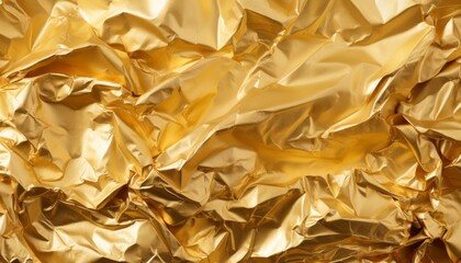 Captivating gold crumpled foil texture background for stunning and eye catching visuals