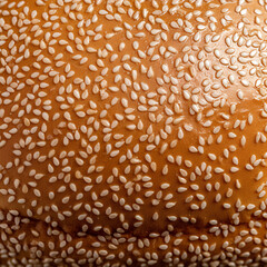 Seed-studded buns encase the patty.