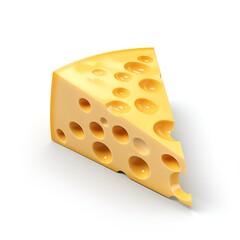 3D Cheese Icon on White Background