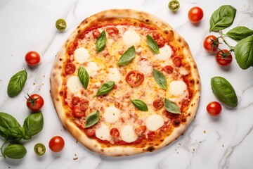 Fresh homemade pizza with melted cheese