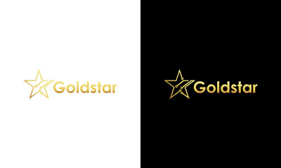 gold colored star icon technology logo design vector