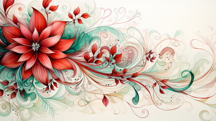 abstract floral background with flowers. watercolor painting.