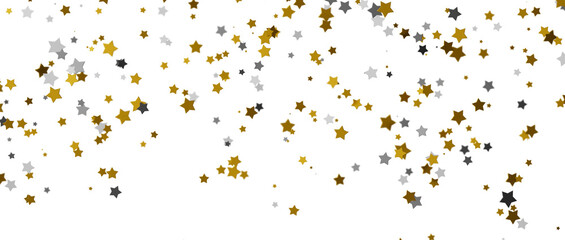 Dazzling 3D Illustration: Witness a Downpour of Golden Stars