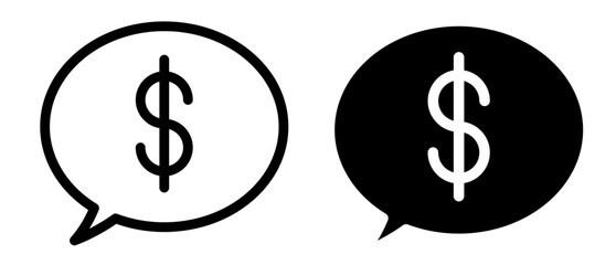 Chat bubble dollar icon