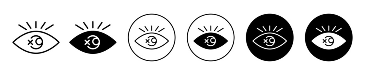 Diabetes eye icon. iris or eyeball with retinopathy impairment in eyesight vision sign. blindness diagnosis and clinical treatment of diabetic eye vector set. glaucoma blood in diabetes eye symbol