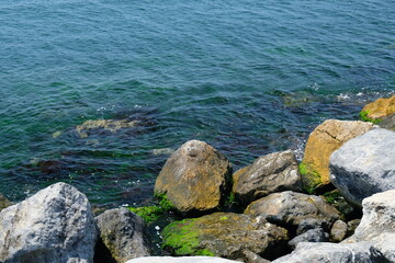 stones on the shore of the Bosphorus, Istanbul