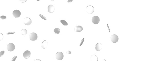 silver  Burst: Astonishing 3D Illustration of Bursting silver Confetti