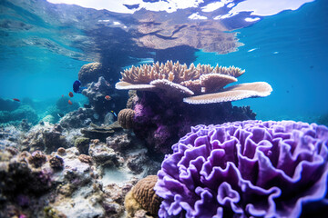 Naklejka na ściany i meble undwater colorful coral. Generative Ai