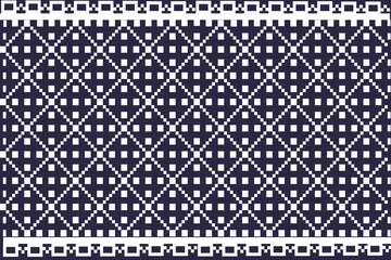 Seamless geometric fabric embroidery pattern, white pattern, black background. illustration, vector
