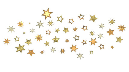 Obraz na płótnie Canvas XMAS Stars - Banner with golden decoration. Festive border with falling glitter dust and stars.