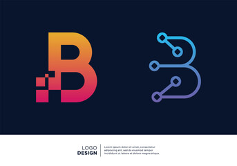 Letter B tech logo design inspiration.
