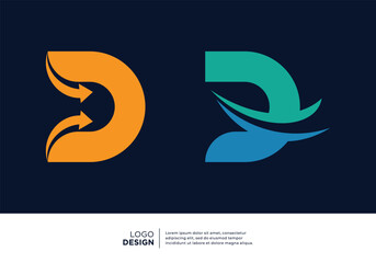 Letter D financial diagram logo design.