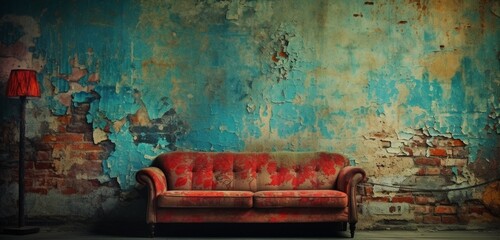 Create an HD grunge wallpaper in vibrant, contrasting colors, exuding both raw energy and vintage charm in a visually captivating manner. - obrazy, fototapety, plakaty