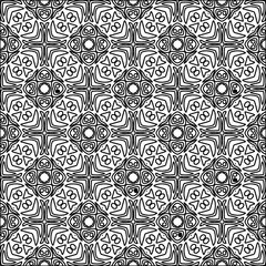 Figures from lines.Black pattern on white wallpaper for web page, textures, card, poster, fabric, textile. Abstract background.Repeating background image.White texture. Lines form shapes.