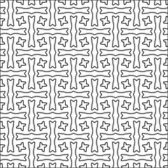 Figures from lines.Black pattern on white wallpaper for web page, textures, card, poster, fabric, textile. Abstract background.Repeating background image.White texture. Lines form shapes.