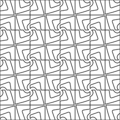 Figures from lines.Black pattern on white wallpaper for web page, textures, card, poster, fabric, textile. Abstract background.Repeating background image.White texture. Lines form shapes.