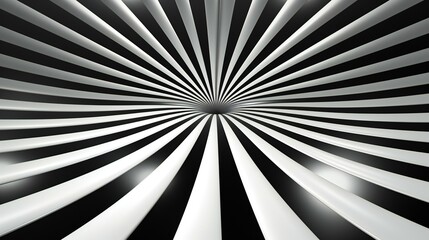 Hypnotic Abyss: Monochromatic Abstract Stripes Converging into a Mesmerizing Optical Illusion