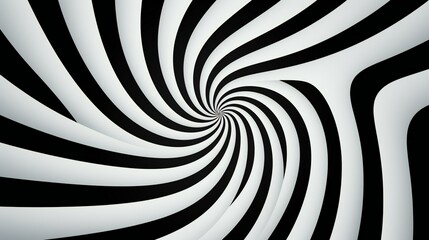 Infinite Spiral: A Journey into the Depths of a Black and White Striped Vortex