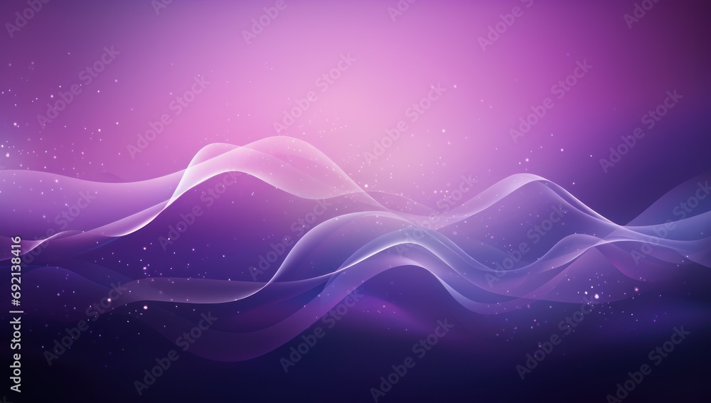 Poster a purple background with wavy lines and stars in the middle of the image is a blurry wave on the lef