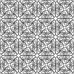 Figures from lines.Black pattern on white wallpaper for web page, textures, card, poster, fabric, textile. Abstract background.Repeating background image.White texture. Lines form shapes.