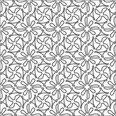 Figures from lines.Black pattern on white wallpaper for web page, textures, card, poster, fabric, textile. Abstract background.Repeating background image.White texture. Lines form shapes.