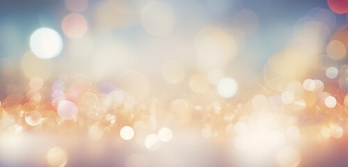 Defocused Spots in a Festive Christmas Abstract Background Light hues Long Photo Banner Design.