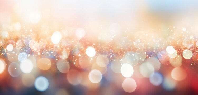Defocused spots in a festive Christmas abstract background light hues long photo banner design.