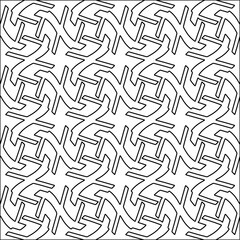 Figures from lines.Black pattern on white wallpaper for web page, textures, card, poster, fabric, textile. Abstract background.Repeating background image.White texture. Lines form shapes.