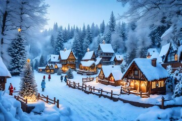 winter landscape with house