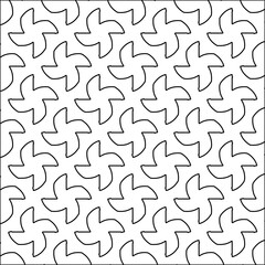 Figures from lines.Black pattern on white wallpaper for web page, textures, card, poster, fabric, textile. Abstract background.Repeating background image.White texture. Lines form shapes.