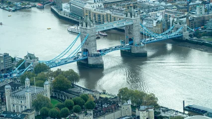 Papier Peint photo Tower Bridge Aerial view of the Tower Bridge, London, United Kingdom