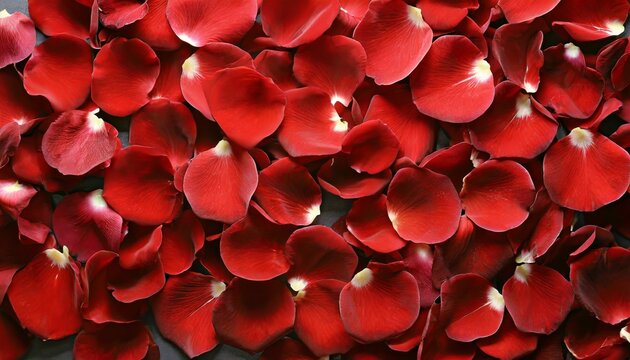 beautiful red rose petals as background top view
