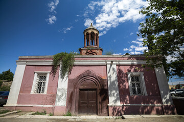 Fototapeta na wymiar Old Albanian Church in Ganja city, Azerbaijan