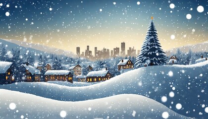 christmas snowfall background snow winter landscape merry christmas skyline