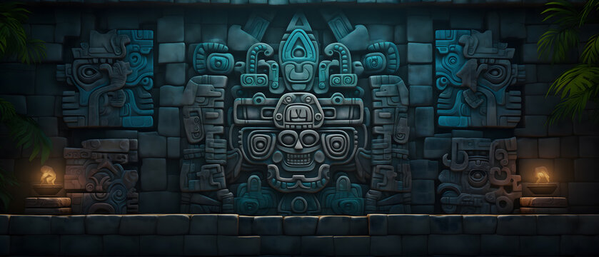 MURAL MAYA REALISTA 3D  ANTIGUO 